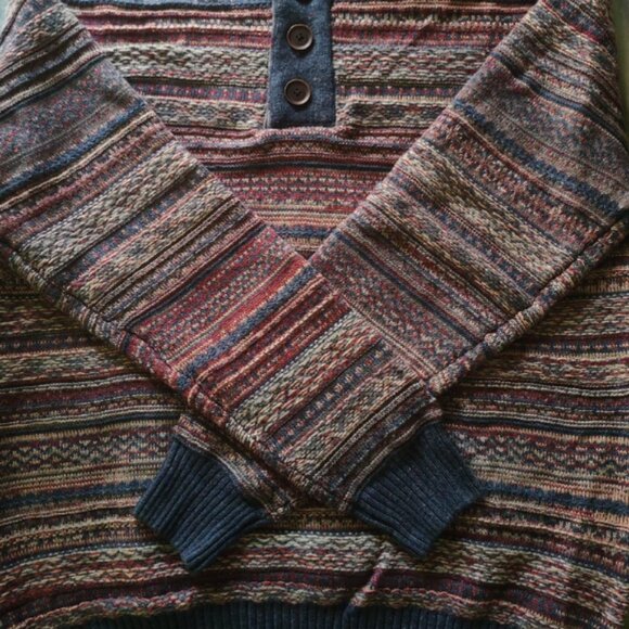 Men's half-open pullover sweater - Picture 3 of 6